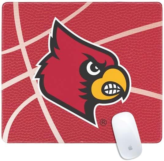Skinit Medium Gaming Mouse Pad - Officially Licensed Louisville Red Basketball Design with Stitched Edges Waterproof Non-Slip Rubber Base Desk Mat for Keyboard &amp Mouse 17.7 x 15.75 inches