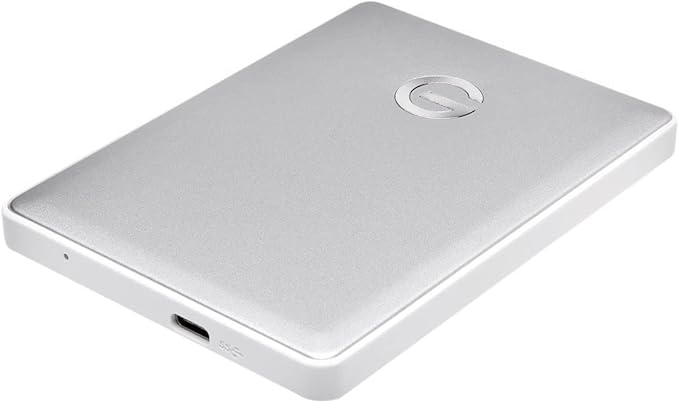 G-Technology 2TB G-DRIVE Mobile USB-C (USB 3.1) Portable External Hard Drive Silver - 0G10339