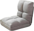 ELEFOCUS Adjustable 5-Position Folding Sofa Chair Padded Lazy Floor Recliner Bed for Gaming - Yellow Linen Lounge Sleeper Seat(Grey)