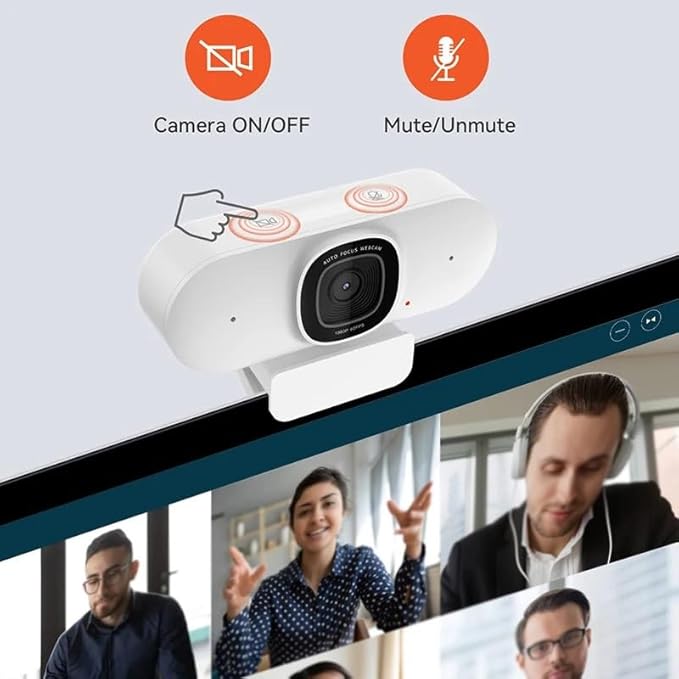 2K Full Webcam with AI Noise Suppression Microphone Camera Plug-and-Play for Computer Laptop