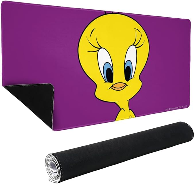 Looney Tunes Tweety Bird Large Gaming Mouse Pad Desk Mat with Stitched Edges Non-Slip Base for Gamer Home and Office 31.5 x 15.7