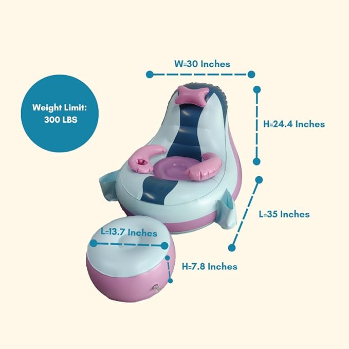 Inflatable Gaming Chair for Kids – Supports Up to 300 lbs Includes Air Pump Cup Holder 2 Pockets – Durable Bean Bag Seat Comfy Kids Gaming Chair &amp Top Gamer Chairs for Kid Room