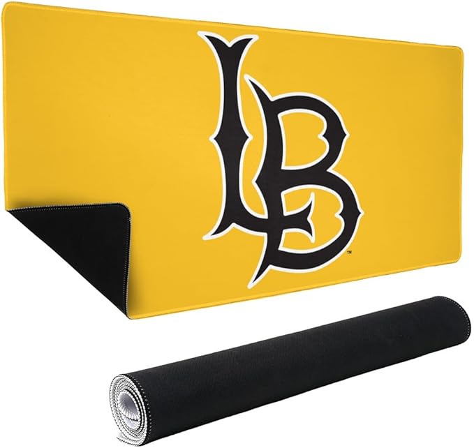 California State University Long Beach Primary Logo Large Gaming Mouse Pad Desk Mat with Stitched Edges Non-Slip Base for Gamer Home and Office 31.5 x 15.7