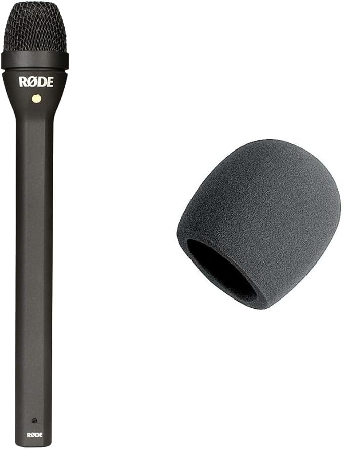 Rode Reporter Omnidirectional Dynamic Microphone &amp On-Stage Foam Ball-Type Microphone Windscreen Black