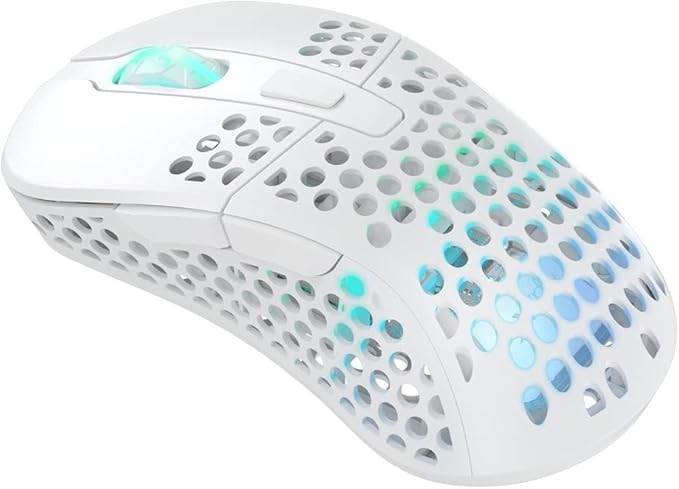 Xtrfy M4 Wireless Wireless Ultra-Light Gaming Mouse Optimised for E-Sports 2.4 GHz RF RGB Lighting Adaptable Ergonomic Right-Handed Mouse Rechargeable White