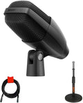 Sennheiser MD 421 KOMPAKT Multipurpose Cardioid Dynamic Microphone Bundle with Auray TT-6220 Telescoping Tabletop Microphone Stand (Black) XLR- XLR Cable