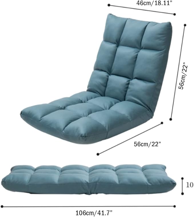 YCKEGEW Indoor Reading Chair Bedroom Floor Sofa Chair for Meditation Yoga GamesAdjustable 5 Angles Padded Single Sofa Bed ChairSuitable for Small Rooms (Color : Pink)
