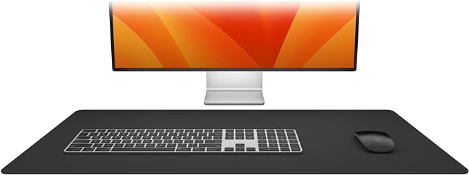 Twelve South Sustainable Leather Large Desk Pad - Desk Mat for Computer Mouse Traction Surface Desk Protector Large Mouse Pad Moisture and Heat Resistant Non-Slip Desk Pad Spill Resistant Black