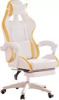TBQATNTS Pink Girls Gaming ChairCinnamoroll Ergonomic Gaming Chair with FootrestAdjustable Head Pillow and Lumbar Support PC Computer ChairTeen Gaming Chair.Yellow