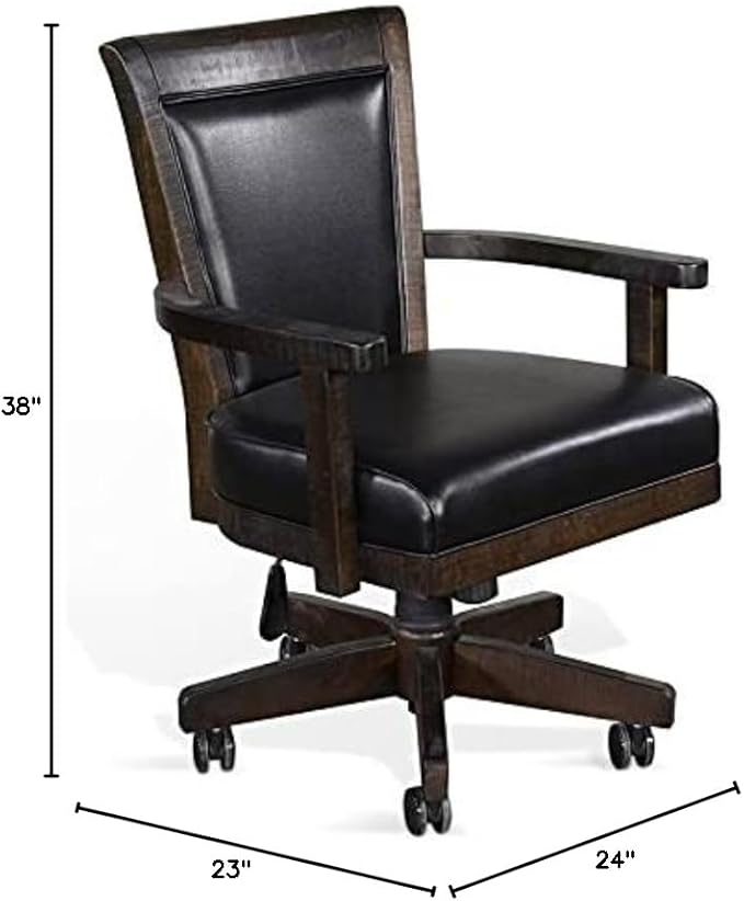 Sunny Designs Doe Valley Caster Poker Game Chair (Tobacco Leaf)