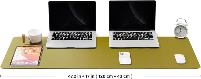 Large Cork Desk Mat - 47.2x 17 Desk Pad for Office and Home - Ideal for Large Mouse Pad and Desk Mats on Top of Desks(Olive Green)