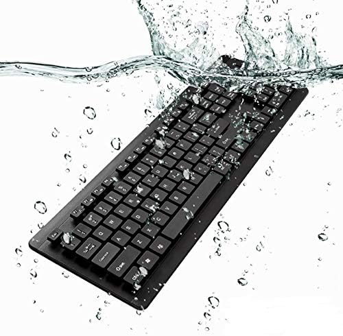 BoxWave Keyboard Compatible with MSI Raider GE77Hx (17.3 in) - AquaProof USB Keyboard Washable Waterproof Water Resistant - Jet Black