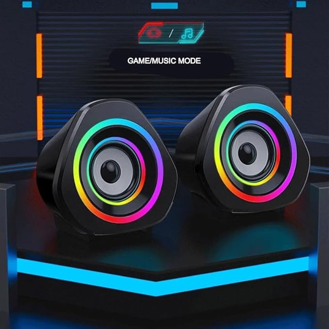JSEIAJB 5.0 Soundbox 2.0 Loudspeaker with RGB Colorful Breathing LED Light Computer Speakers