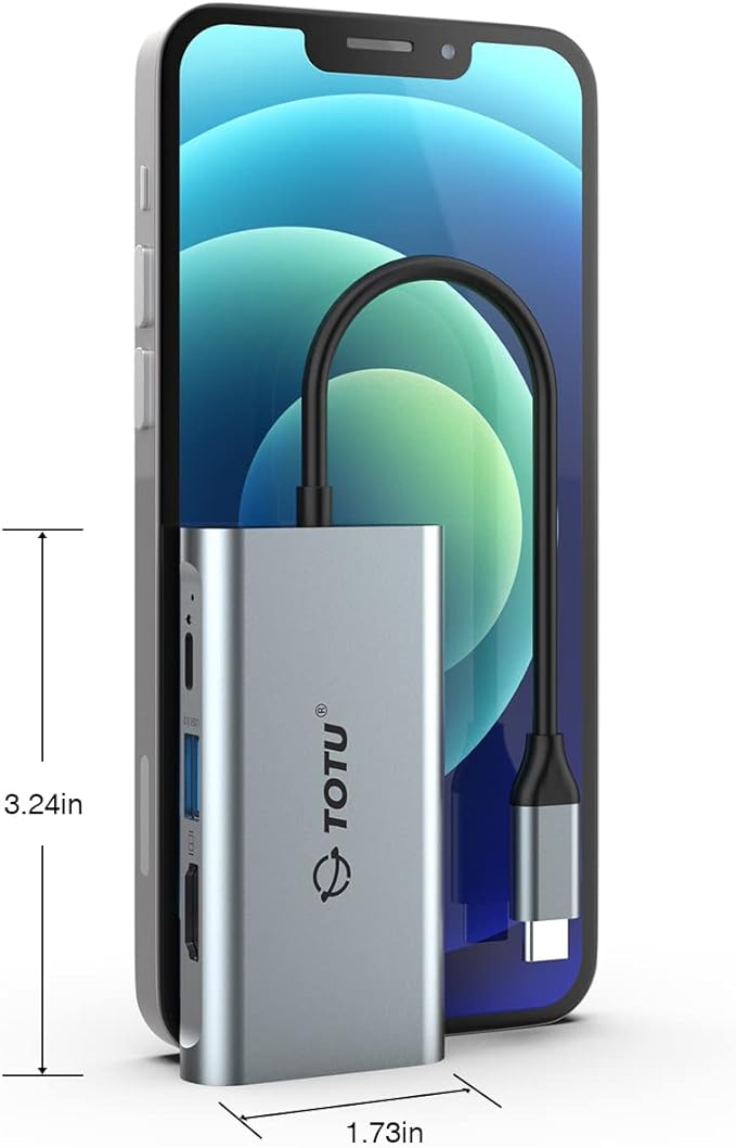 Docking Station USB C Hub TOTU 4 in 1 USB C to Dual HDMI Adapter with 4K HDMI Ports 100W Power Delivery Port USB 3.0 5Gbps Data Port for MacBook Air MacBook Pro Dell Chromebook and More