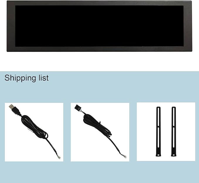 VSDISPLAY 9.16 Inch PC Case LCD Screen with Theme Editor 1920x462 IPS Stretched Bar Display for Monitoring Computer Temp RAM CPU GPU DataBlack