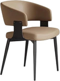 Adjustable Office Computer Chair with Armrest 1pcs Modern Simple Design Comfortable Lounge No Armrests Dining Chair Home Furniture(Khaki)