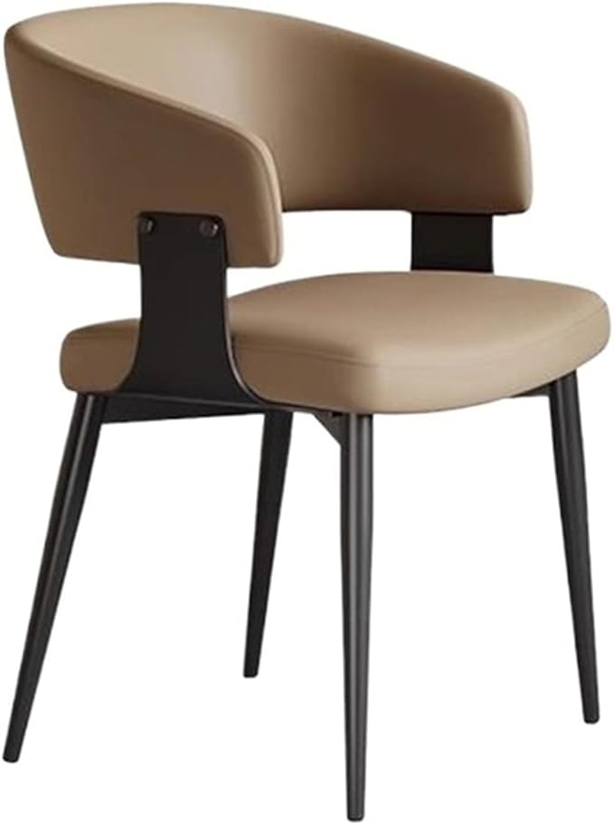 Adjustable Office Computer Chair with Armrest 1pcs Modern Simple Design Comfortable Lounge No Armrests Dining Chair Home Furniture(Khaki)