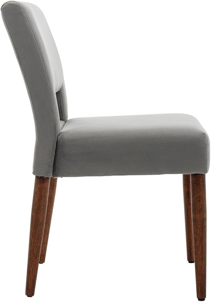 Adjustable Office Computer Chair with Armrest 1pcs Velvet Fabric Upholstered Dining Room Chairs Solid Wood Legs Home Furniture(Gray)