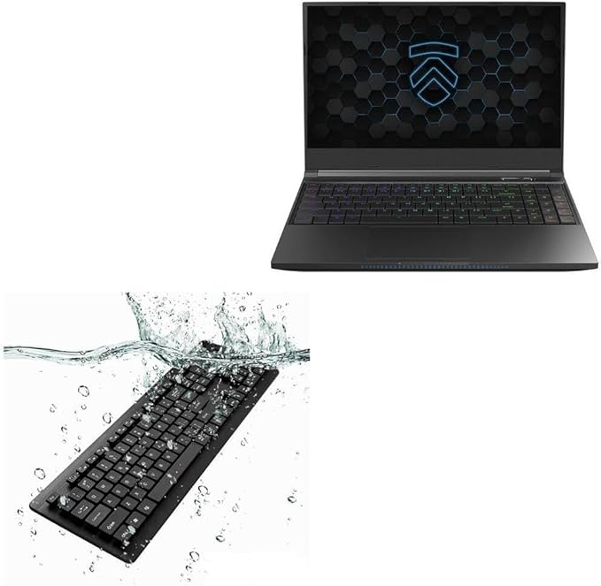 BoxWave Keyboard Compatible with Eluktronics MECH 15 G3 - AquaProof USB Keyboard Washable Waterproof Water Resistant - Jet Black
