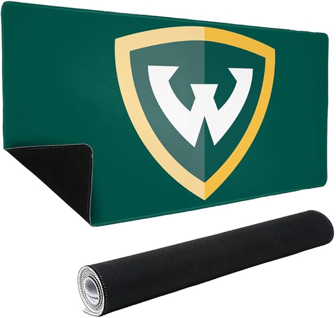 Wayne State University Primary Logo Large Gaming Mouse Pad Desk Mat with Stitched Edges Non-Slip Base for Gamer Home and Office 31.5 x 15.7