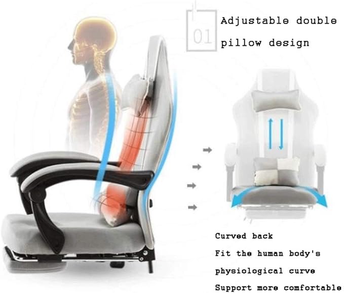 YYDS Chair Gaming Chair Executive Ergonomic Swivel Chair with Headrest and Lumbar Pillow Computer Chair Mesh Esports Chair Ergonomically (Color : Black Size : Aluminum Alloy feet)