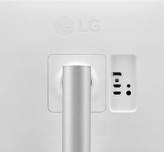 LG 27“ 4K UHD Monitor IPS Display VESA DisplayHDR 400 95% DCI-P3 Dynamic Action Sync Black Stabilizere Height/Tilt/Pivot Stand for Gaming and Offic White/Silver
