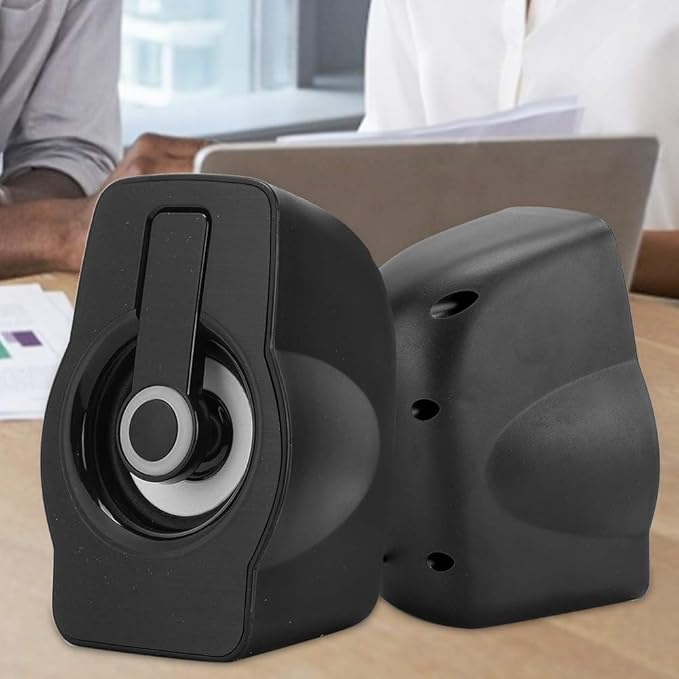 Computer Speakers for Desktop Pc Stereo Speakers Ft-185 Mini USB LED Speaker Portable Loudspeaker Music Player for Desktop Laptop (Classic Black)