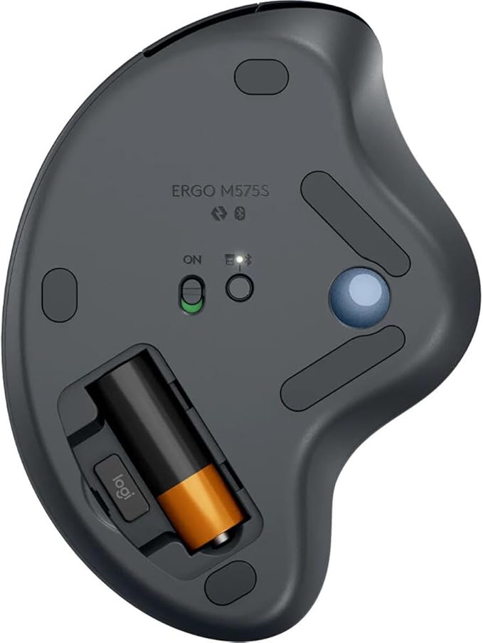 Logitech Ergo M575S Wireless Ergonomic Trackball Mouse Black/Blue (910-007026)