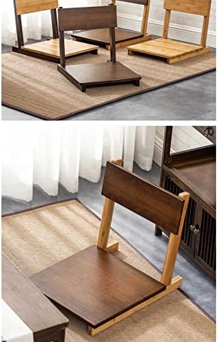 BTZHY Floor Chair Wooden Floor Chair Portable Footless Japanese Style Chair with Backrest Tatami Chair Home Bay Window Lazy Back Chair Outdoor Indoor Backrest Chair