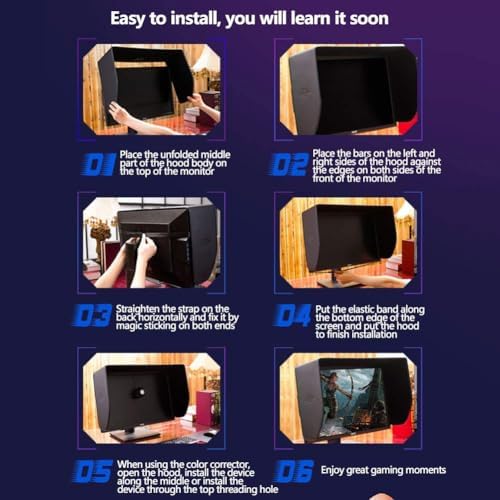 Adjustable Leather Monitor Hood – Universal Sunshade for 19-32 Inch Screens Multi-Function Light Blocker Compatible with All Brands Reduces Glare &amp Enhances Viewing Experience
