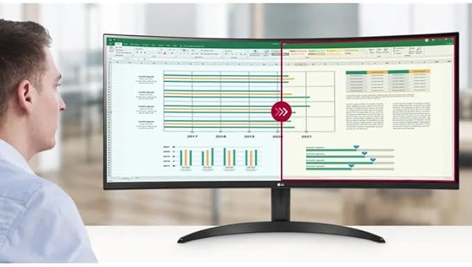 LG 34 WQHD Curved Monitor 100Hz IPS HDR 10 AMD FreeSync PBP Auto Input Switch Dual Controller 1 x DisplayPort 2 x HDMI Black