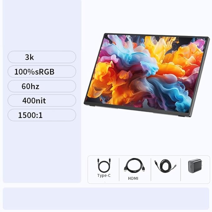Second Screen Portable Display 16-inch 3K Ten-Point Touch Game Console Extended Sub-Screen 60 Hz Refresh Rate Gaming