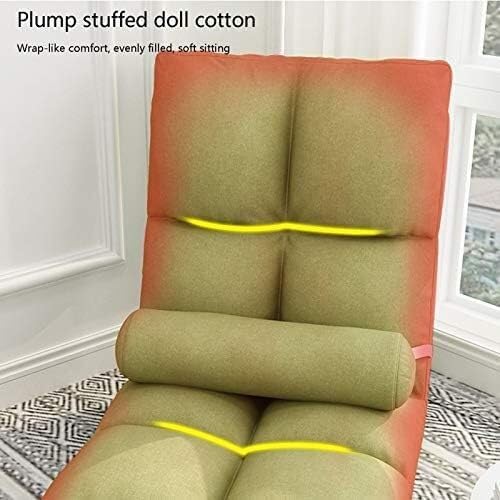 ELEFOCUS Removable and Washable Floor Chair 5 Level Adjustable Folding Bay Window Chair with Waist Pillow Single Lazy Sofa