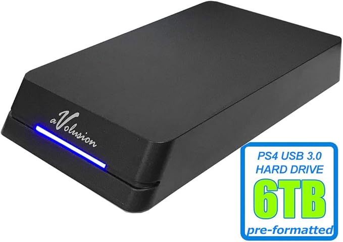 Avolusion HDDGear Pro 6TB (6000GB) 7200RPM 64MB Cache USB 3.0 External Gaming Hard Drive (Designed for PS4 Pro Slim Original) - 2 Year Warranty (Renewed)