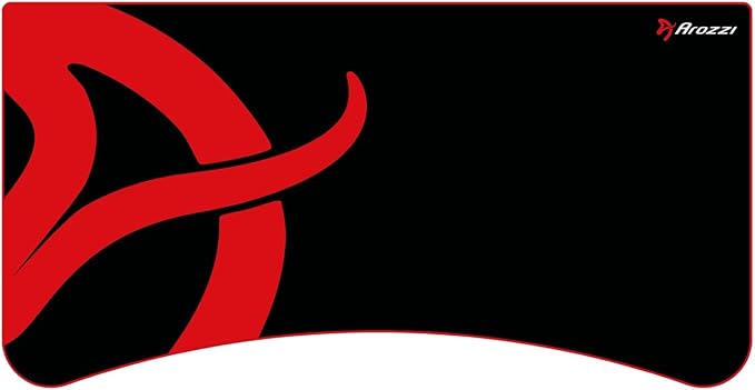 Arozzi Arena Gaming Desk Mat Full Surface Custom DeskPad Interchangeable Water Resistant &amp Washable Computer Desk Mouse Pad with Stitched Edges (Black)