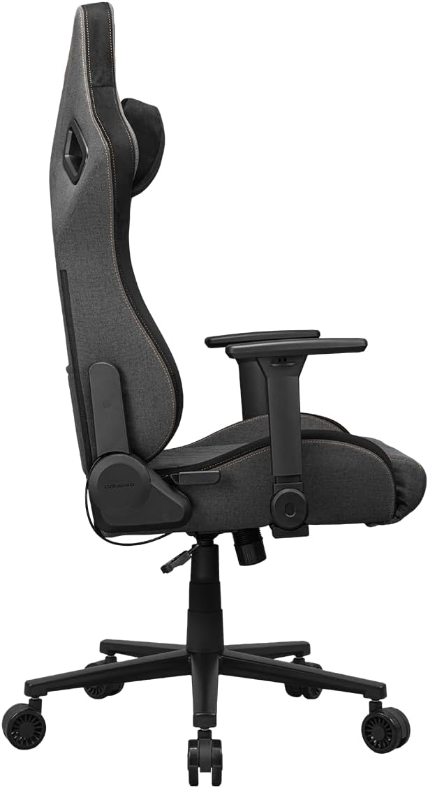 COUGAR Defender Ergonomic Office/Gaming Chair Adjustable Height and Tilt 155° Recline 4D Folding Armrests Imitation Linen Upholstery Capacity 120 kg Grey F
