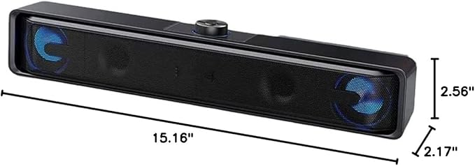 Computer Speakers PC Speaker for Desktop Desk Computer Sound Bar 3.5mm Aux-in Connection USB Powered for Laptop Monitor