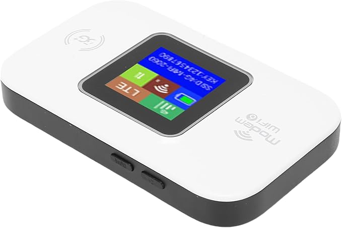 4G Mobile WiFi Travel Router Mobile Hotspot Dual SIM Card Slot Plug and Play 300Mbps Internet Router with Color LED Display Screen Battery for Smartphone Laptop Tablet (White)