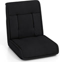 COSTWAY Folding Floor Chair Convertible Lazy Sofa with 14-Poistion Adjustable Backrest 5-Position Adjustable Headrest Cushioned Floor Gaming Chair for Adults Reading Meditating (Black)
