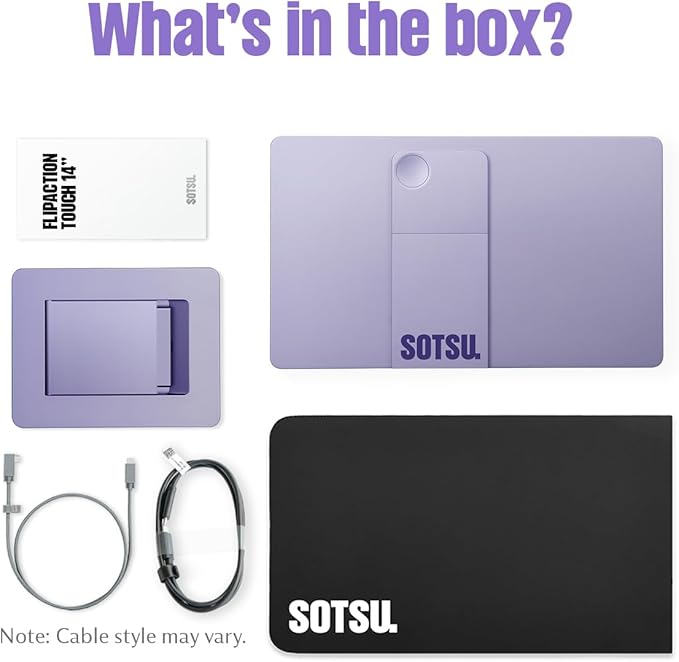 SOTSU FlipAction Touch 14 Premium Portable Monitor | FHD IPS 10-Point Touchscreen | 400 Nits | 100% sRGB | Pivoting Second Screen | USB-C &amp Mini HDMI | for Windows Android &amp Samsung DeX