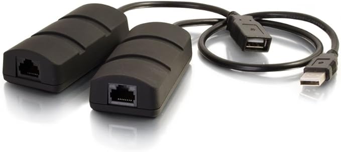 C2G USB Extender Dongle USB 1.1 over Cat5 SuperBooster Extender Black Cables to Go 29341