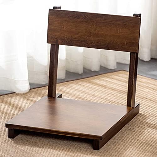 BTZHY Floor Chair Wooden Floor Chair Portable Footless Japanese Style Chair with Backrest Tatami Chair Home Bay Window Lazy Back Chair Outdoor Indoor Backrest Chair