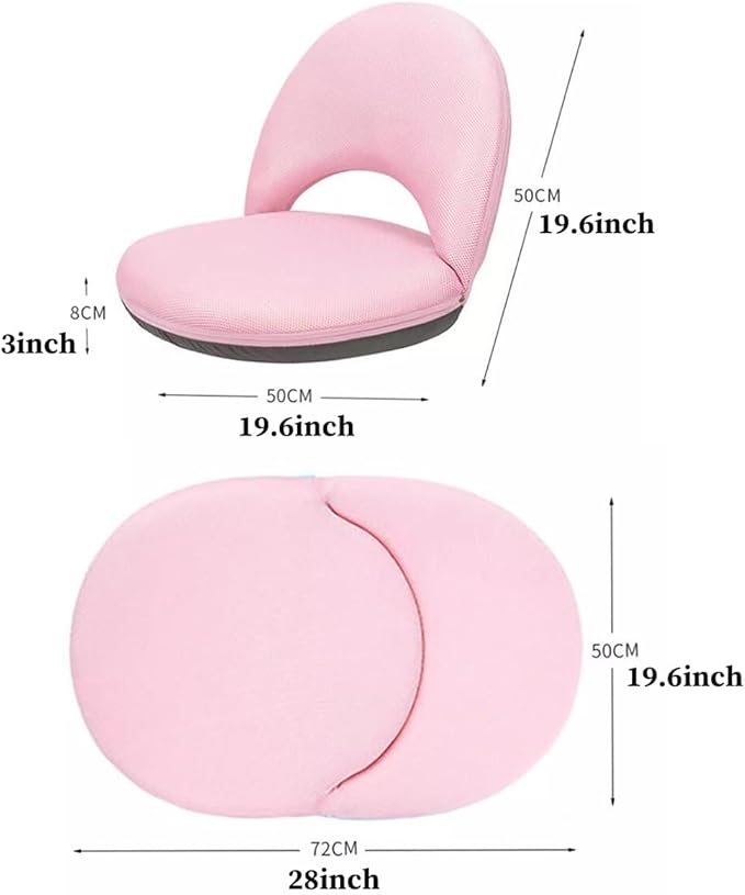 GIZNXBA Floor Chair Adjustable Back Support Chair Foldable Meditation Seating 5 Adjustable Position Cushioned Recliner for Adults Kids Video-Gaming Reading Watching(/GreenA)