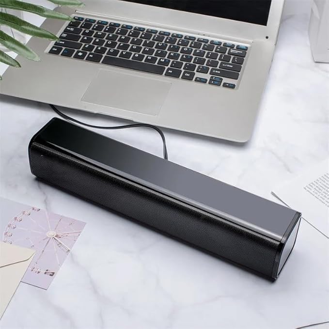 Desktop Wired Speaker Heavy Bass Powered Stereo Soundbar Audio Jack Subwoofer for Home Office Computer