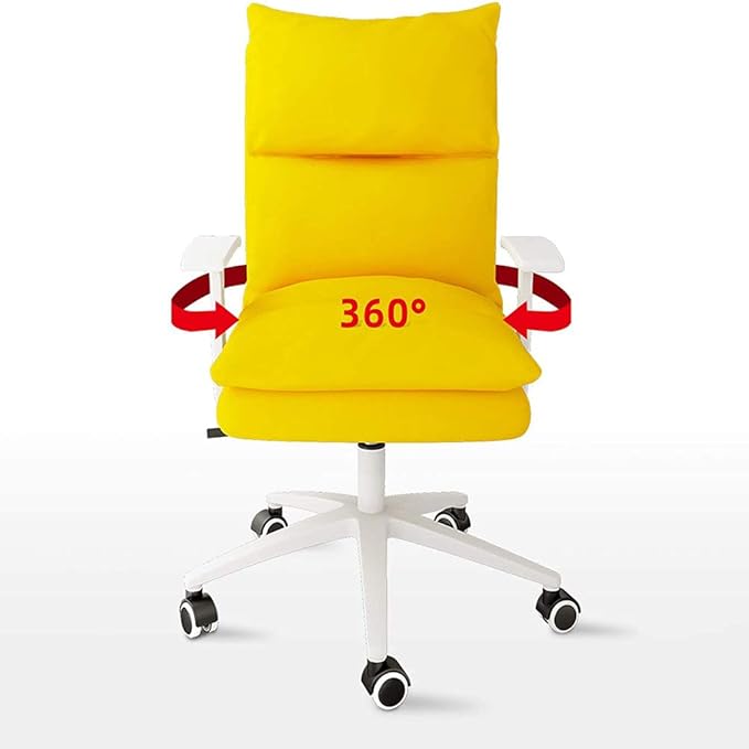 Computer Chair Home Backrest Lazy Leisure and Comfortable Swivel Chair with Wheels and Armrest Ergonomic Dormitory College Student Gaming Chair Desk Seat