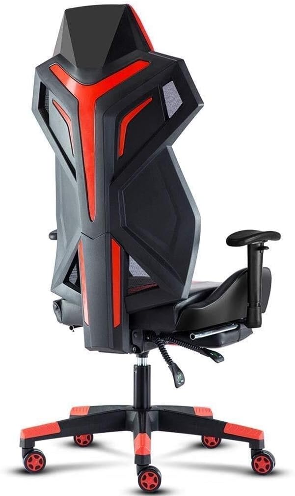 Ergonomic Gaming Office Chair PU Leather High Back Computer Chair with Lumbar Support &amp Headrest Red