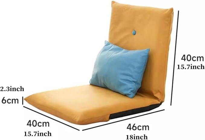 GIZNXBA Floor Chair with 5-Position Back Support Indoor Adjustable Folding Floor Gaming Chair Floor Chair Adults Sofa Chair with Backrest Perfect for Living Room Bedroom(/Light Gray)