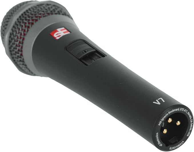 Audiosavings Bundle: Se Electronics V7 Switch Supercardioid Handheld Microphone w/Magnetic Switch Bundle with Rockville RCXFM20E-B 20 Foot Female to Male XLR Mic Cable Black 100% Copper (2 Items)