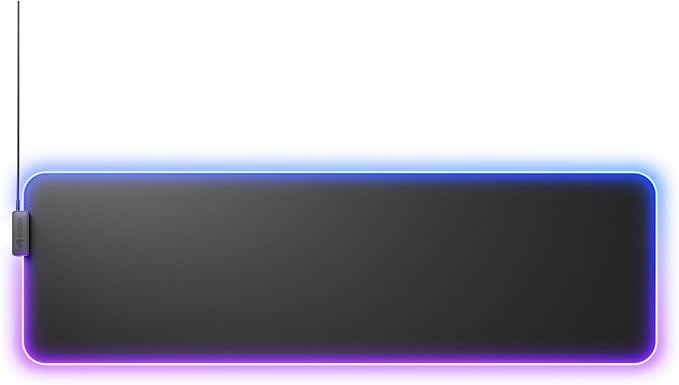 GLORIOUS Gaming Mouse Pad GMP 2 GLED - XL - 2-Zone RGB Lighting InfiniGlow RGB Stitchless Edge Premium Cloth Surface Grippy Rubber Base Optimised for Gaming - 18 x 14 x 0.1 - Large Desk Mat