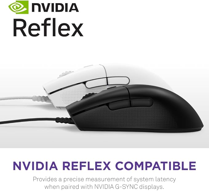 NZXT Lift 2 Ergo Lightweight Ergonomic Wired Gaming Mouse Lightweight 61 g Design 8K Polling Rate Optical Switches 26K DPI Optical Sensor 100% PTFE Feet Black